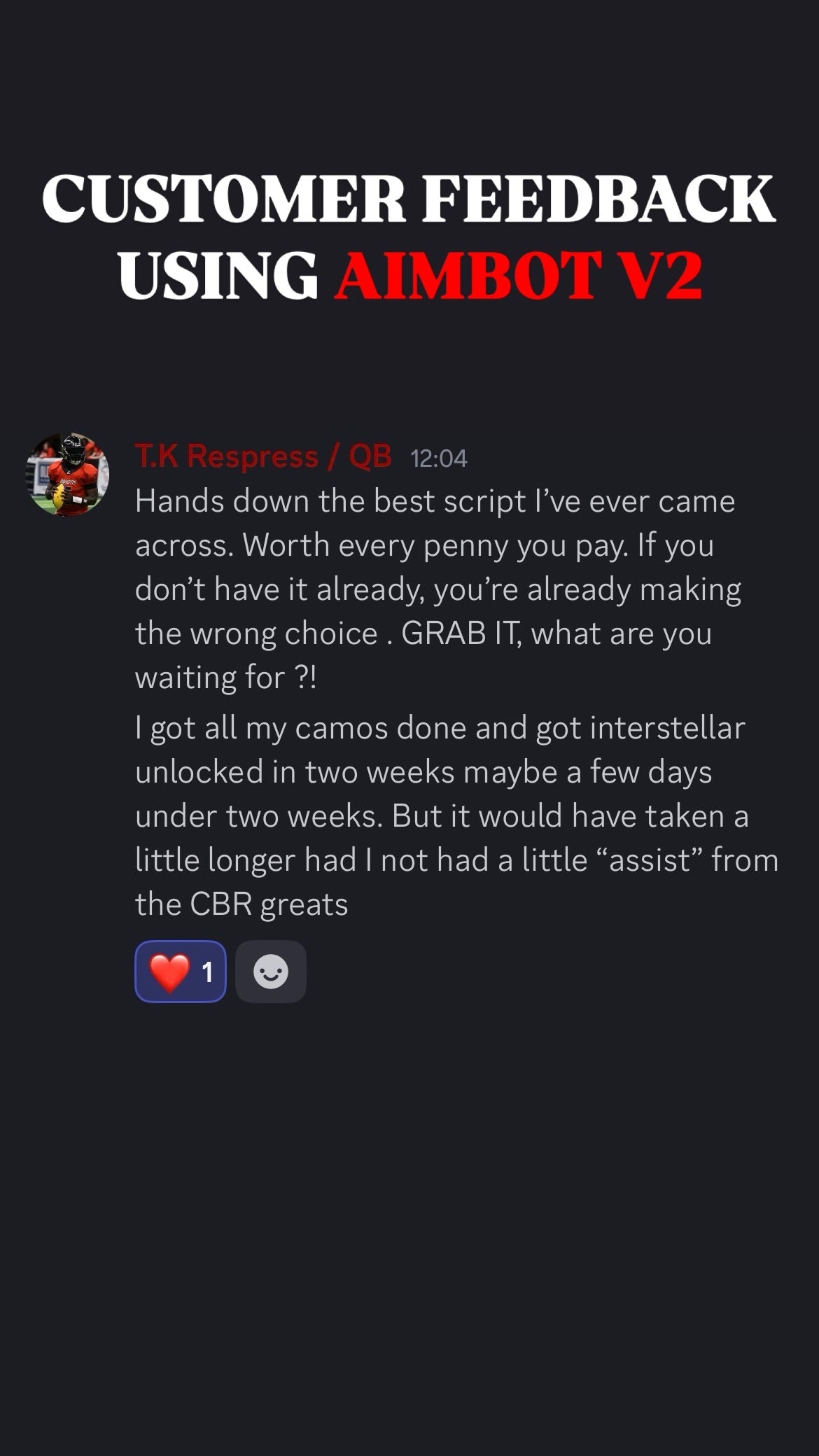 Original customer feedback message 9
