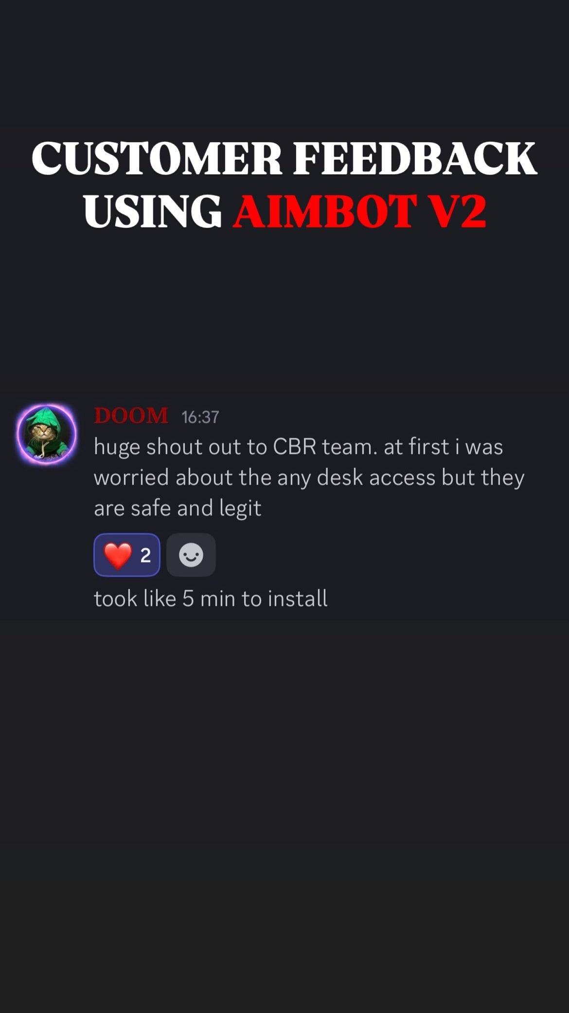 Original customer feedback message 19