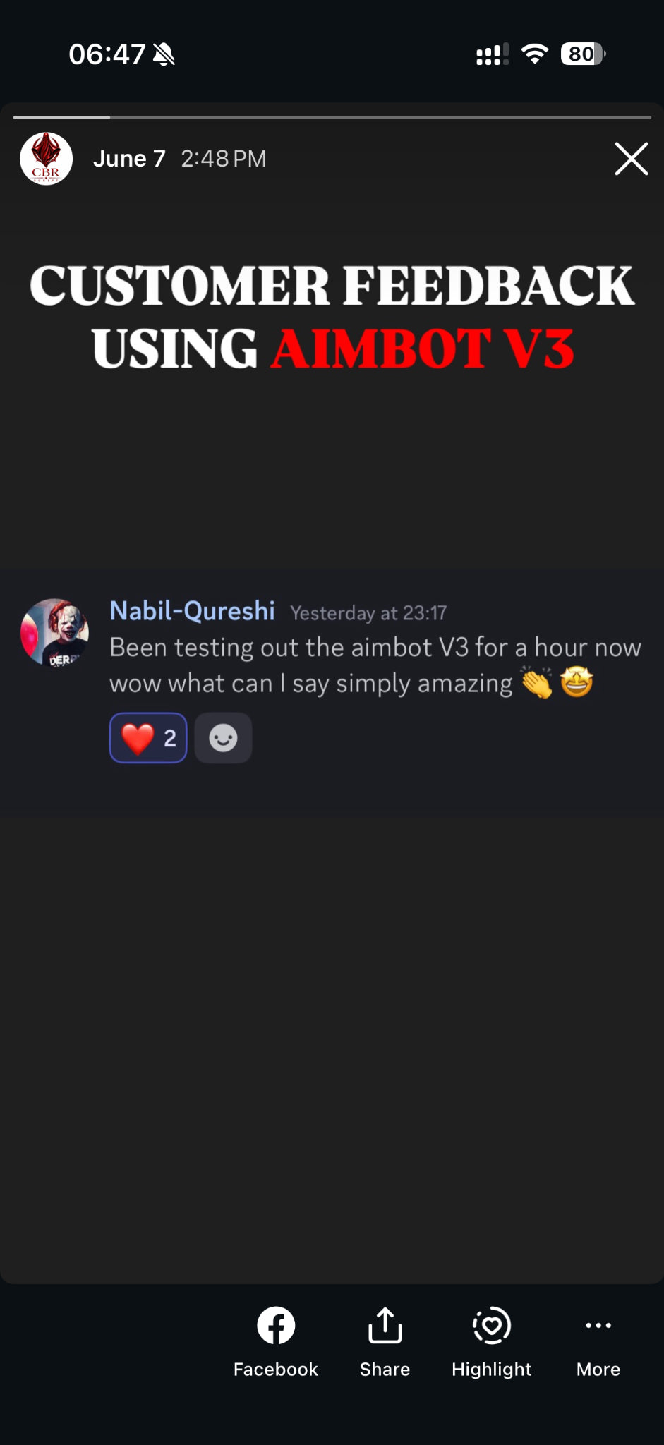 Original customer feedback message 29