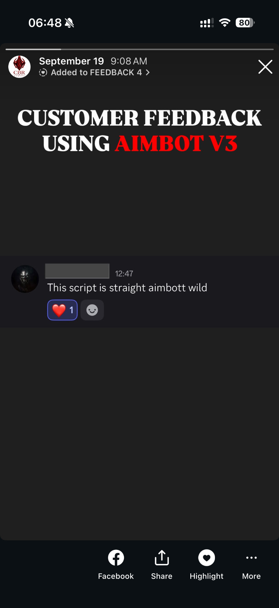 Original customer feedback message 41