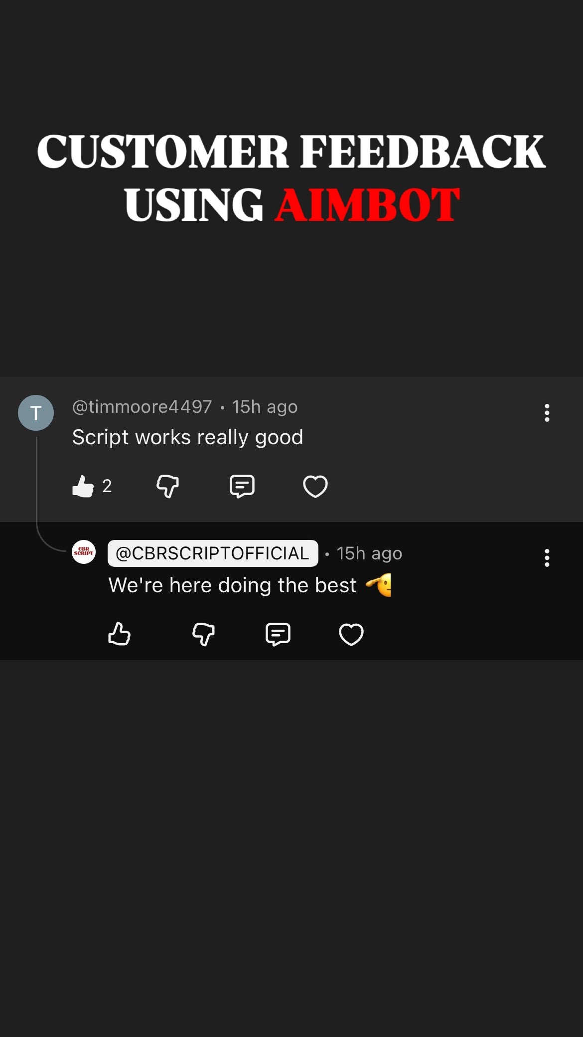 Original customer feedback message 6