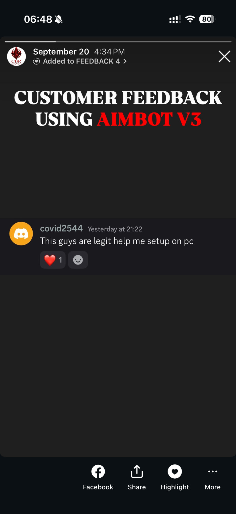 Original customer feedback message 42